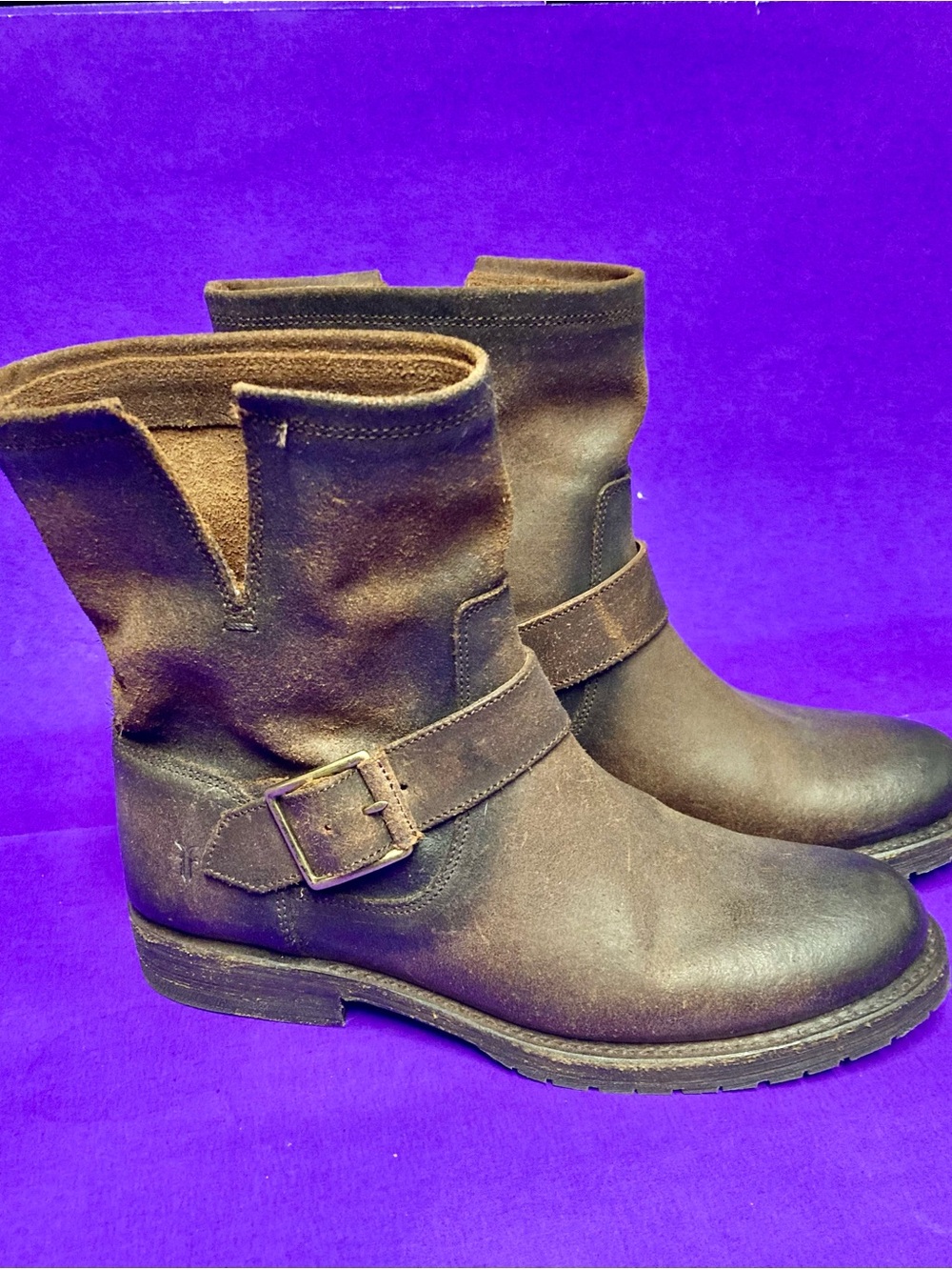 NWOT Frye Brown Natalie Short Engineer Boot - Picture 1 of 11